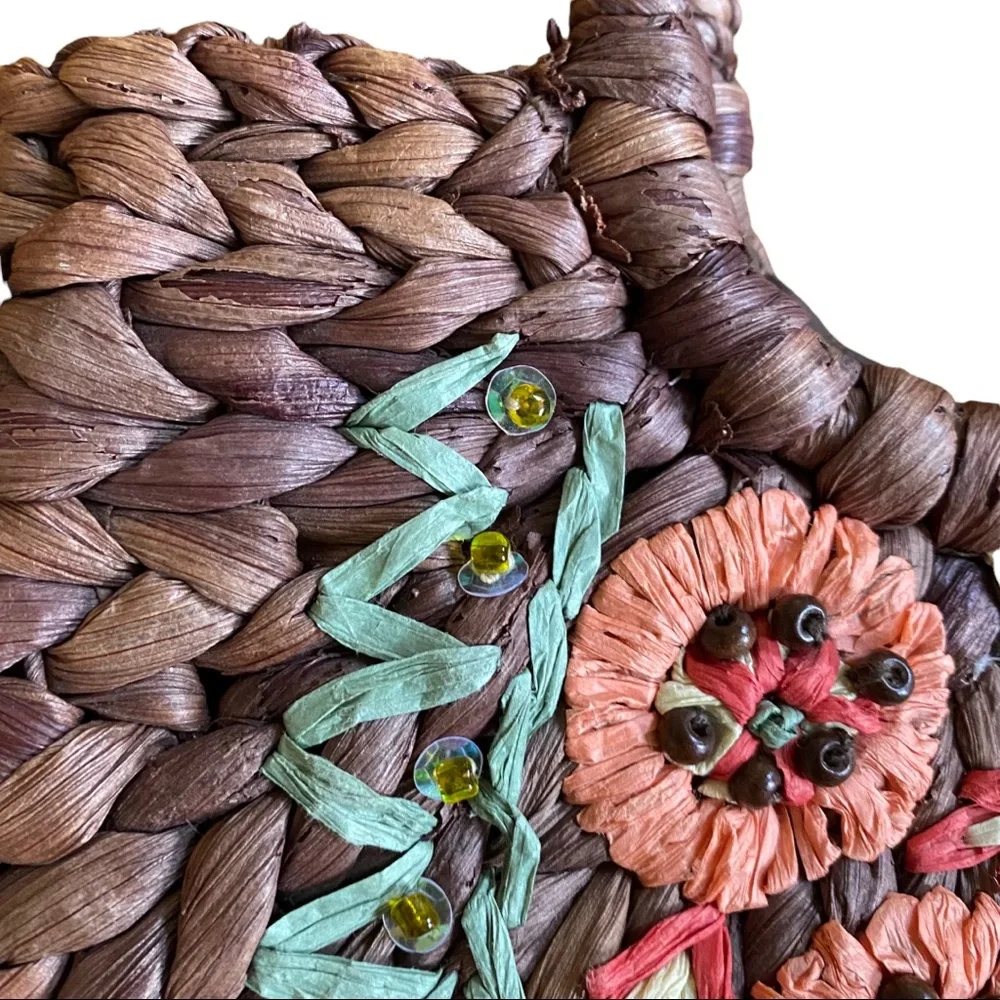 5 For $50🔥  Handwoven Floral Embroidered Small Bag/Purse - Brown - Picture 3 of 5